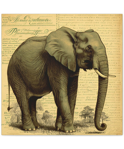75767 105 400x480 - Elephant Vintage Antique Retro Canvas Wall Art - This Art Print Makes the Perfect Gift for any Nature Lover. Decor You Can Love