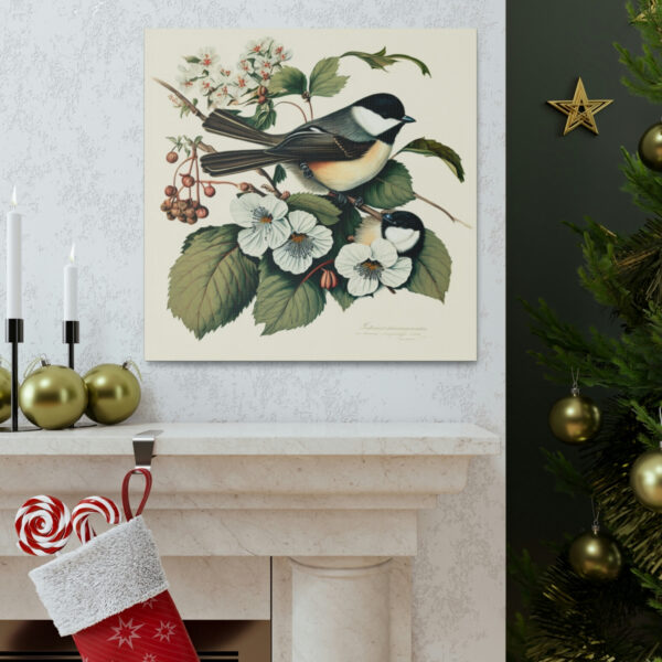 Chickadee Vintage Antique Retro Canvas Wall Art – This Art Print Makes the Perfect Gift for any Nature Lover. Decor You Can Lov