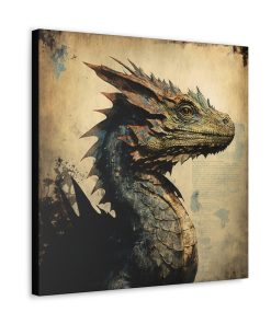 Dragon Vintage Antique Retro Canvas Wall Art – This Art Print Makes the Perfect Gift for any Nature Lover. Decor You Can Love.