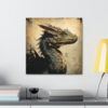 Dragon Vintage Antique Retro Canvas Wall Art - This Art Print Makes the Perfect Gift for any Nature Lover. Decor You Can Love.