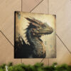 Dragon Vintage Antique Retro Canvas Wall Art - This Art Print Makes the Perfect Gift for any Nature Lover. Decor You Can Love.
