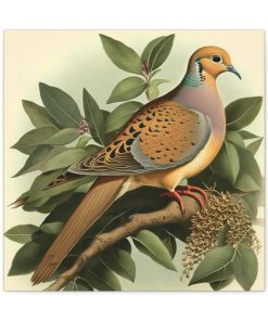 Mourning Dove Vintage Antique Retro Canvas Wall Art – This Art Print Makes the Perfect Gift for any Nature Lover. Uplifting Deco