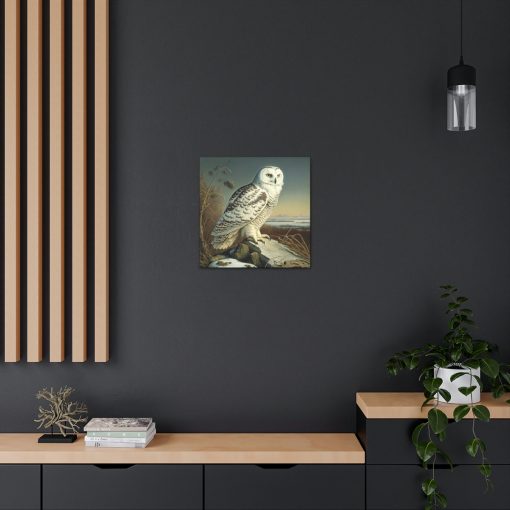 Snowy Owl Vintage Antique Retro Canvas Wall Art – This Art Print Makes the Perfect Gift for any Nature Lover. Uplifting Decor.