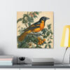 Baltimore Oriole Vintage Antique Retro Canvas Wall Art - This Art Print Makes the Perfect Gift for any Nature Lover. Uplifting Decor.