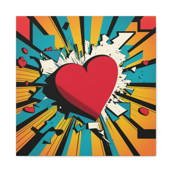 Pop Art Heart Vintage Antique Retro Canvas Wall Art – This 12″x12″ Art Print Makes the Perfect Gift.