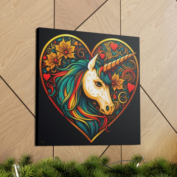 Unicorn Heart Vintage Antique Retro Canvas Wall Art – This Art Print Makes the Perfect Gift. Fit’s just about any decor.