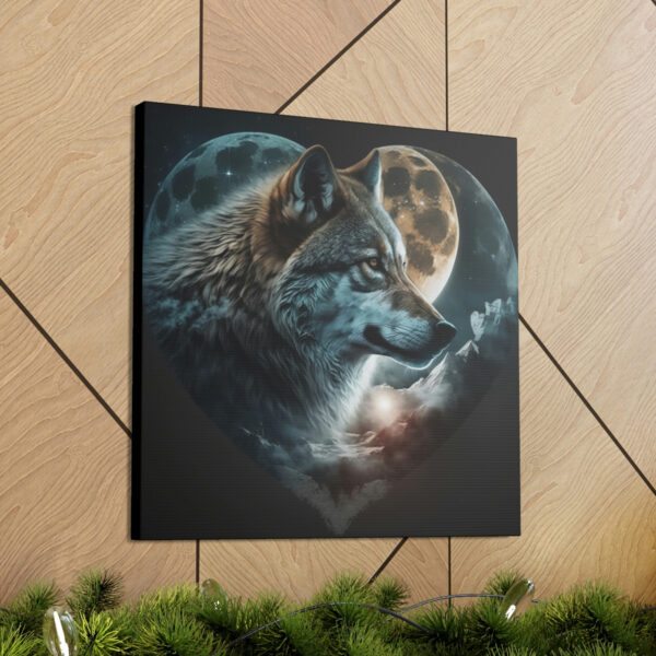 Whimsical Wolf Heart Vintage Antique Retro Canvas Wall Art – This Art Print Makes the Perfect Gift. Fit’s just about any de
