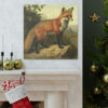 Red Fox Vintage Antique Retro Canvas Wall Art - This Art Print Makes the Perfect Gift for any Nature Lover. Decor You Can L