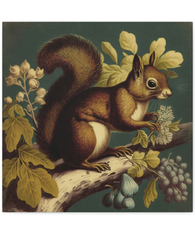 75767 77 400x480 - Red Squirrel Vintage Antique Retro Canvas Wall Art - This Art Print Makes the Perfect Gift for any Nature Lover. Uplifting Decor.
