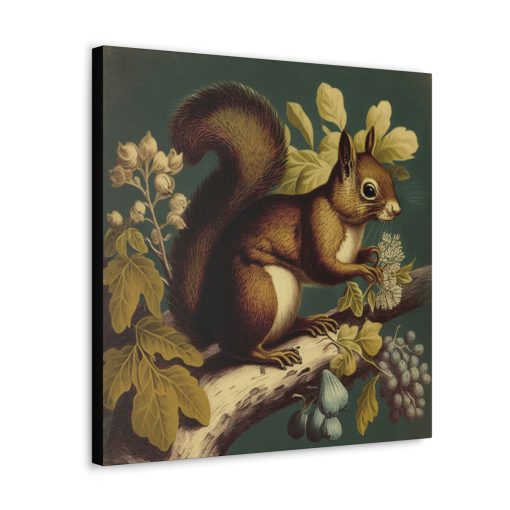 Red Squirrel Vintage Antique Retro Canvas Wall Art – This Art Print Makes the Perfect Gift for any Nature Lover. Uplifting Decor.
