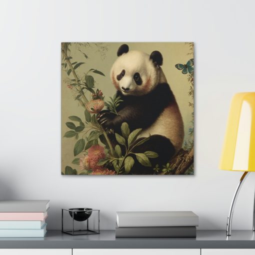 Panda Vintage Antique Retro Canvas Wall Art – This Art Print Makes the Perfect Gift for any Nature Lover. Decor You Can L