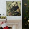 Panda Vintage Antique Retro Canvas Wall Art - This Art Print Makes the Perfect Gift for any Nature Lover. Decor You Can L