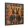 Rustic Folk Bunny Couple Canvas Gallery Wraps - Perfect Gift for Your Country Farm Friends