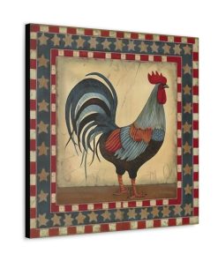 Rustic Folk Rooster Design Canvas Gallery Wraps – Perfect Gift for Your Country Farm Friends