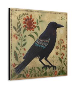 Rustic Folk Art Raven Canvas Gallery Wraps – Perfect Gift for Your Country Farm Friends