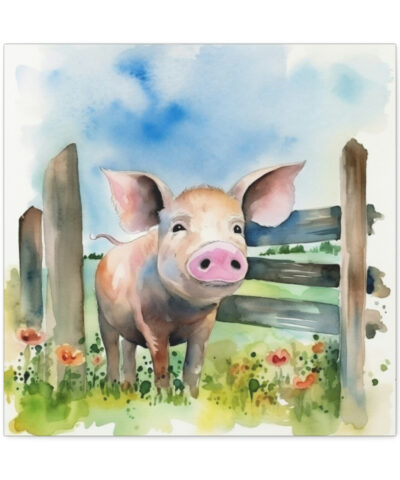 75773 70 400x480 - Rustic Folk Art Watercolor Pig Canvas Gallery Wraps - Perfect Gift for Your Country Farm Friends