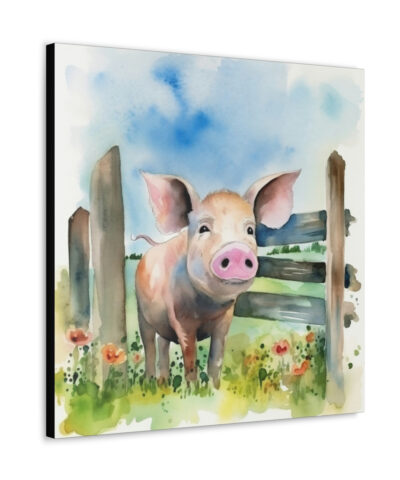 75773 71 400x480 - Rustic Folk Art Watercolor Pig Canvas Gallery Wraps - Perfect Gift for Your Country Farm Friends