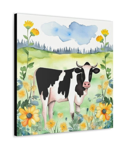 75773 78 400x480 - Rustic Folk Art Holstein Cow in Field Canvas Gallery Wraps - Perfect Gift for Your Country Farm Friends