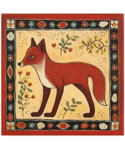 Rustic Folk Art Red Fox Canvas Gallery Wraps – Perfect Gift for Your Country Farm Friends