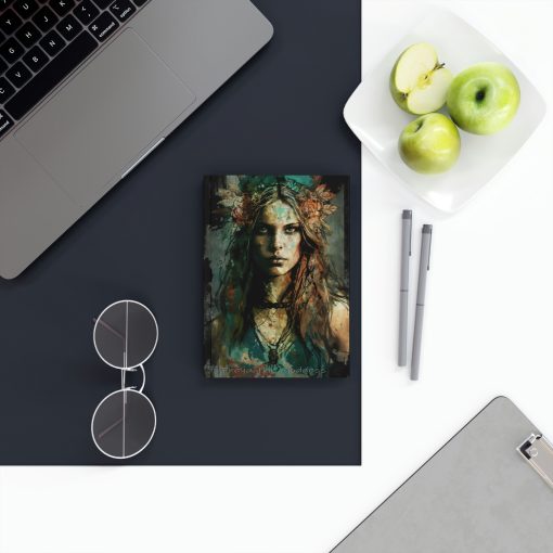 Freya the Goddess Notebook – Grunge Portrait – Hard Backed Journal