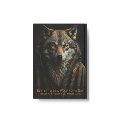 Wolf Inspirational Quotes – Better to Be a Wolf for a Day Than a Sheep All Your Life – Hard Backed Journal