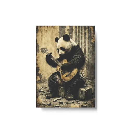 Folk Guitar Panda Bear Hard Backed Journal