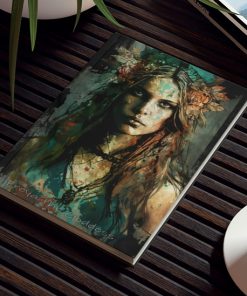 Freya the Goddess Notebook – Grunge Portrait – Hard Backed Journal