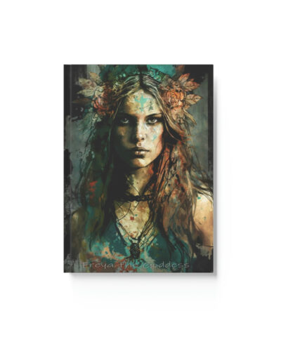 76903 120 400x480 - Freya the Goddess Notebook - Grunge Portrait - Hard Backed Journal