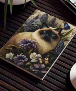 Siamese Cat Notebook – Lavender Garden – Cat Inspirations – Hard Backed Journal