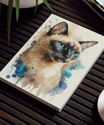 76903 252 e1679737712824 400x480 - Siamese Cat Notebook - Watercolor - Cat Inspirations - Hard Backed Journal