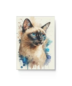Siamese Cat Notebook – Watercolor – Cat Inspirations – Hard Backed Journal