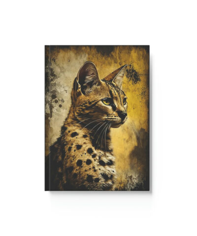 76903 288 400x480 - Savannah Cat Notebook - Grunge Portrait - Cat Inspirations - Hard Backed Journal