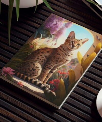 76903 294 e1679737849782 400x480 - Savannah Cat Notebook - Sunny Afternoon - Cat Inspirations - Hard Backed Journal
