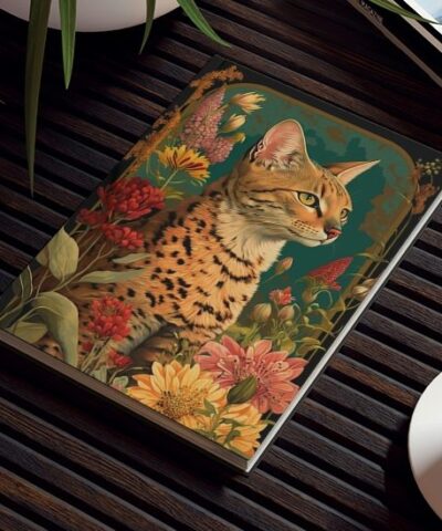Savannah Cat Notebook – Spring Morning – Cat Inspirations – Hard Backed Journal