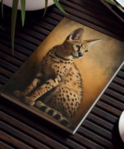 Savannah Cat Notebook – Portrait – Cat Inspirations – Hard Backed Journal