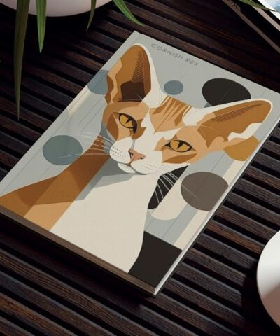 76903 345 e1679738126157 400x480 - Cornish Rex Notebook - 50's Motif - Cat Inspirations - Hard Backed Journal