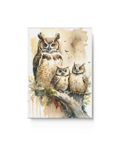 Owl Inspirations – Watercolor Owl Family –  Hard Backed Journal