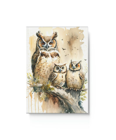 Owl Inspirations – Watercolor Owl Family –  Hard Backed Journal