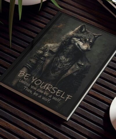 76903 590 e1679827379766 400x480 - Wolf Inspirational Quotes - Be Yourself Unless You Can Be a Wolf - Then, Be a Wolf - Hard Backed Journal