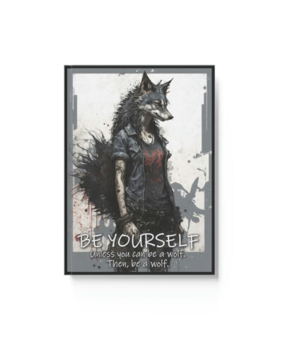 76903 598 400x480 - Wolf Inspirational Quotes - Be Yourself. Unless You Can Be a Wolf. Then, Be a Wolf II - Hard Backed Journal