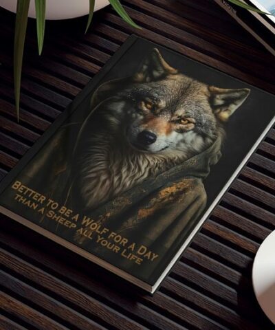 76903 604 e1679827433114 400x480 - Wolf Inspirational Quotes - Better to Be a Wolf for a Day Than a Sheep All Your Life - Hard Backed Journal