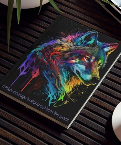 76903 723 e1679828701733 400x480 - Wolf Inspirations - It Takes Courage to Stand Out From the Pack - Hard Backed Journal
