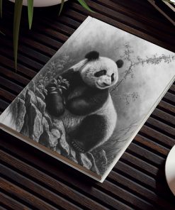 Panda Pencil Sketch Hard Backed Journal