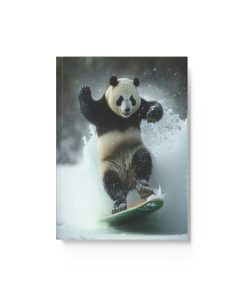 Snowboarding Panda Bear in Battle Gear Hard Backed Journal