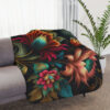 Sherpa Blanket - Boho Modern Brilliant Floral Design Tan Sherpa Blanket