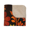 Sherpa Blanket - Boho Modern 70s Floral Design Tan Sherpa Blanket