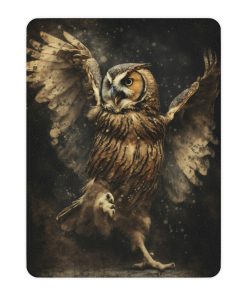 Sherpa Blanket – Great Horned Owl Dancing Tan Sherpa Blanket