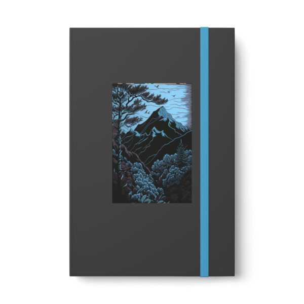 Woodcut Mountain Landscape Color Contrast Notebook – Ruled