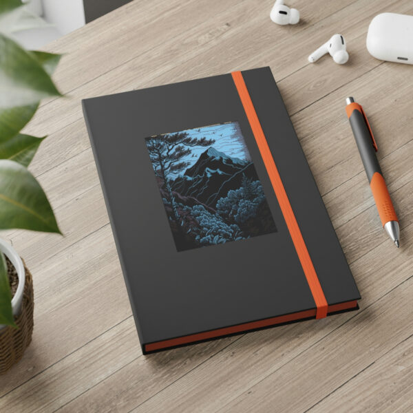 Woodcut Mountain Landscape Color Contrast Notebook – Ruled