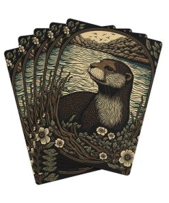 Woodcut Otter Lake Poker Playing Cards